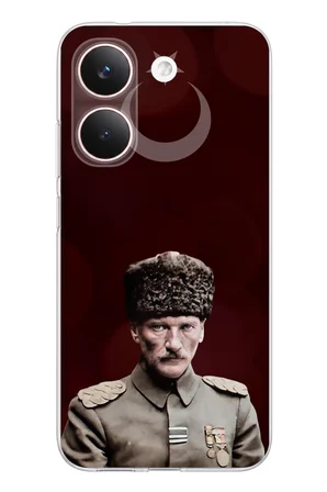POCO X8 PRO Uyumlu Ay Yıldız ve Başkomutan Atatürk Baskılı Silikon Kılıf