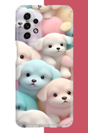 Samsung Galaxy A33 Uyumlu sevimli renkli köpek Baskılı Silikon Kılıf