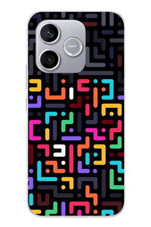 Honor 600 Lite Uyumlu Renkli Karışık Çizgiler Baskılı Silikon Kılıf