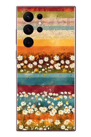 Samsung Galaxy S22 Ultra Uyumlu Çiçek Katmanları Baskılı Silikon Kılıf