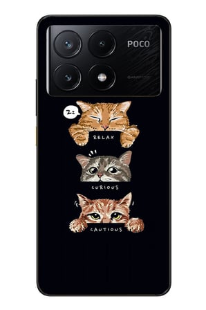 Poco X6 Pro Uyumlu Kedi Halleri Baskılı Silikon Kılıf