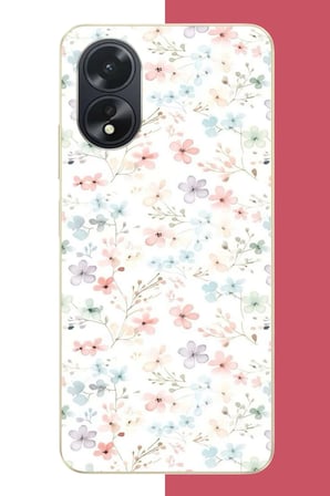 Oppo A38 Uyumlu lila mavi pattern Baskılı Silikon Kılıf