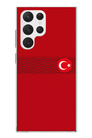 Samsung Galaxy S22 Ultra Uyumlu Türk Milli Takım Izgara Desenli Forma Baskılı Silikon Kılıf