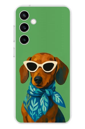 Samsung Galaxy S23 FE Uyumlu Cool Dachshund Köpek Baskılı Silikon Kılıf