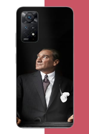 Redmi Note 11E Uyumlu kürsüden bakan atatürk Baskılı Silikon Kılıf