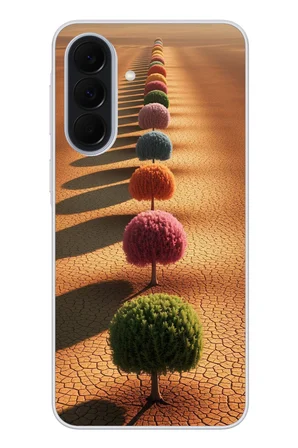 Samsung Galaxy A37 Uyumlu Sıralı Renkli Ağaçlar Baskılı Silikon Kılıf