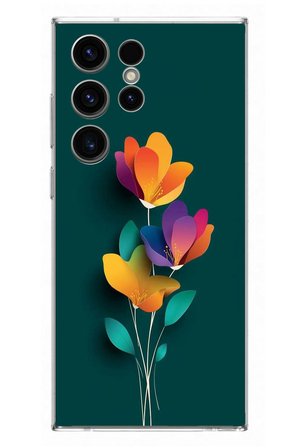 Samsung Galaxy S23 Ultra Uyumlu Modernizimin Çicekleri Baskılı Silikon Kılıf