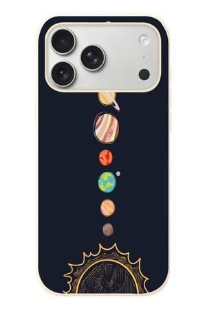 İphone 17 Pro Max Uyumlu Gezegenler Baskılı Silikon Kılıf