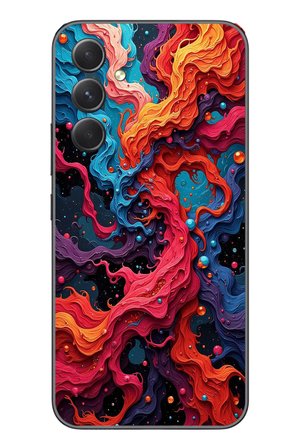 Samsung Galaxy A54 Uyumlu Dalgaların İz Karışımı Baskılı Silikon Kılıf