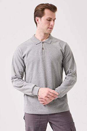 Herba Polo Sweat Erkek Uzun Kollu Pamuklu Sweatshirt İş ve Günlük Kullanım İçin