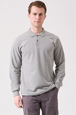 Herba Polo Sweat Erkek Uzun Kollu Pamuklu Sweatshirt İş ve Günlük Kullanım İçin