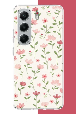Tecno Camon 40 Uyumlu pembe çiçekli pattern1 Baskılı Silikon Kılıf
