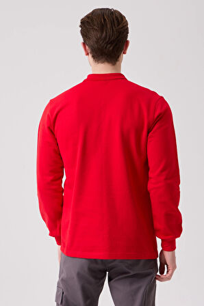 Galanthus Polo Sweat Erkek Uzun Kollu Pamuklu Sweatshirt İş ve Günlük Kullanım İçin