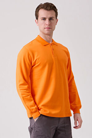 Galanthus Polo Sweat Erkek Uzun Kollu Pamuklu Sweatshirt İş ve Günlük Kullanım İçin