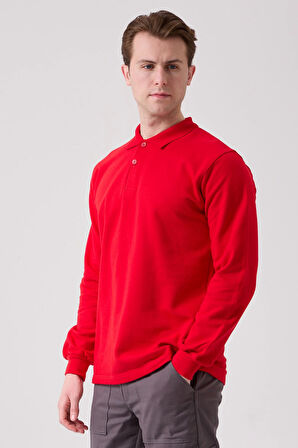 Galanthus Polo Sweat Erkek Uzun Kollu Pamuklu Sweatshirt İş ve Günlük Kullanım İçin