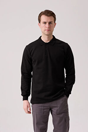 Galanthus Polo Sweat Erkek Uzun Kollu Pamuklu Sweatshirt İş ve Günlük Kullanım İçin