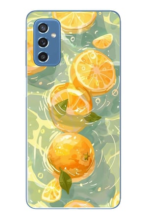 Samsung Galaxy M52 Uyumlu Limonlar Pastel Baskılı Silikon Kılıf