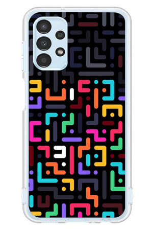 Samsung Galaxy A13 Uyumlu Renkli Karışık Çizgiler Baskılı Silikon Kılıf