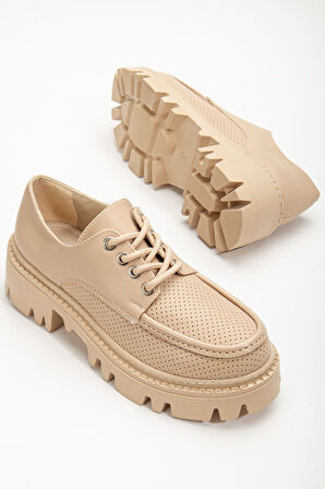 Minnet Nude Bağcık Detaylı Oxford Ayakkabı 