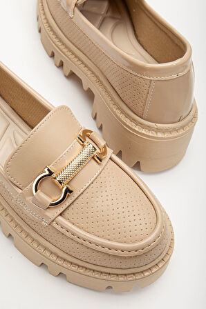 Benaz Nude Toka Detaylı Oxford Ayakkabı  