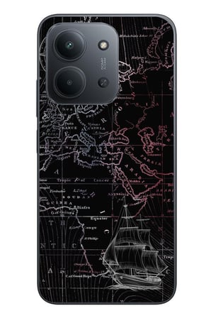 Redmi 15C Uyumlu Denizci Dünya Haritası Baskılı Silikon Kılıf