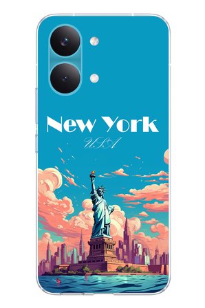 POCO X8 PRO MAX Uyumlu Özgürlük Heykeli New York Baskılı Silikon Kılıf