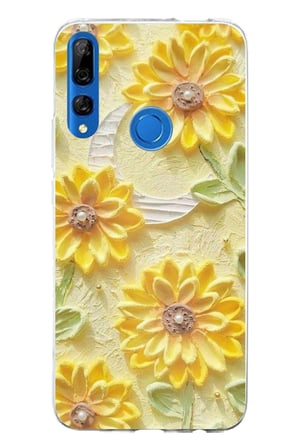 Honor 9X Uyumlu Rölyef Bahçesi Baskılı Silikon Kılıf