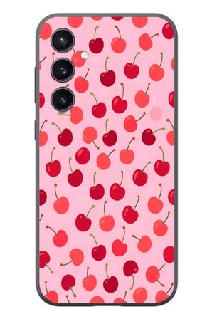 Samsung Galaxy S23 Uyumlu Pembe Kirazlar Baskılı Silikon Kılıf
