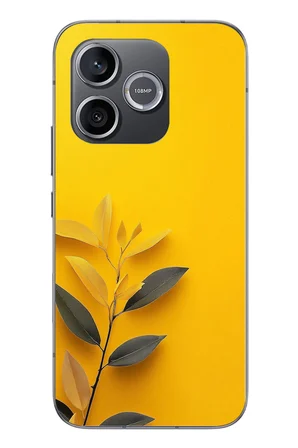 Honor 600 Uyumlu Sarı Siyah Çiçekler Baskılı Silikon Kılıf