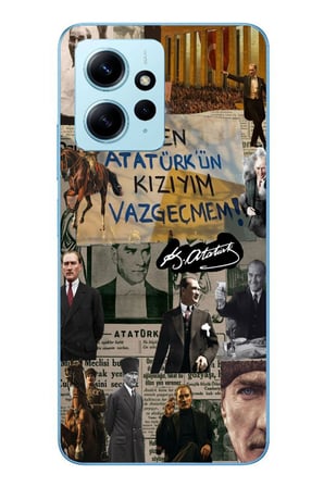 Redmi Note 12 4G Uyumlu Ben Atatürk Kızıyım Baskılı Silikon Kılıf