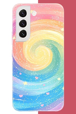 Samsung Galaxy S22 Uyumlu gökkuşağı girdap Baskılı Silikon Kılıf