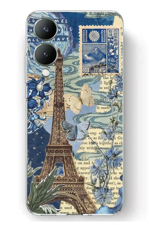 Vivo Y17s Uyumlu Paris ve Eyfel Kulesi Baskılı Silikon Kılıf