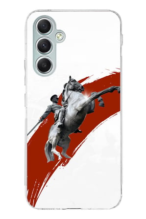 Samsung Galaxy A34 Uyumlu Şaha Kalkmış At Detaylı Atatürk  Baskılı Silikon Kılıf