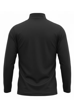 Yarım Fermuarlı Slim Fit Nefes Alan Scuba Dalgıç Kumaş Kol Ucu Lastik Uzun Kollu Siyah Çocuk Sweat