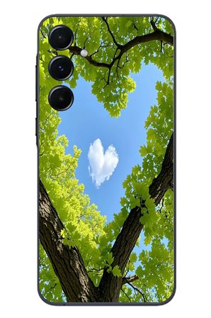 Samsung Galaxy A55 Uyumlu Kalpli Ağaç Baskılı Silikon Kılıf