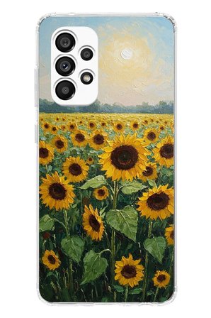 Samsung Galaxy A23 Uyumlu Ay çiçeği sulu boya Baskılı Silikon Kılıf