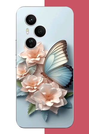 Honor 400 PRO Uyumlu mavi kanatlı kelebek Baskılı Silikon Kılıf