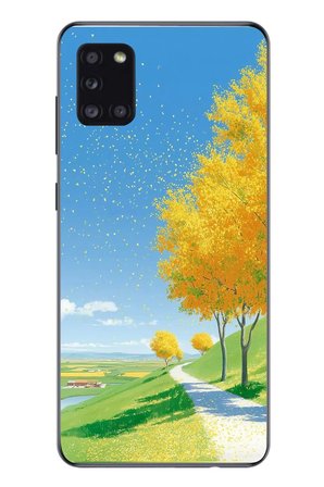 Samsung Galaxy A31 Uyumlu Sarı Sonbahar Ağacı Baskılı Silikon Kılıf