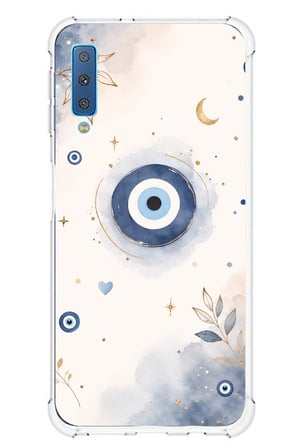 Samsung Galaxy A7 2018 Uyumlu Şans Getiren Nazar Tasarımı Baskılı Silikon Kılıf