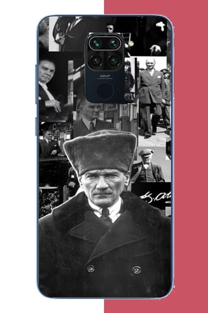 Redmi Note 9 Uyumlu atatürk kolaj 2.jpeg Baskılı Silikon Kılıf
