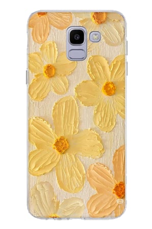 Samsung Galaxy J6 Uyumlu Güneşin Dokunuşu Sarı Papatya Baskılı Silikon Kılıf