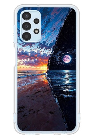 Samsung Galaxy A13 Uyumlu Deniz Günbatımı Baskılı Silikon Kılıf