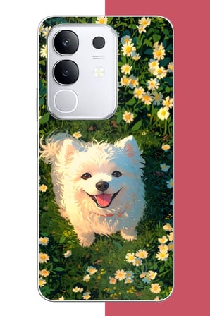 Vivo Y29 Uyumlu kaniş köpek Baskılı Silikon Kılıf