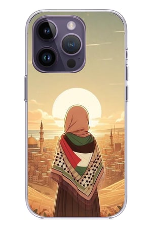 iPhone 14 PRO MAX Uyumlu Filistine Özgürlük Kız Baskılı Silikon Kılıf