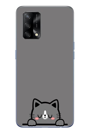 Oppo A74 Uyumlu Uyuyan Kedi Baskılı Silikon Kılıf