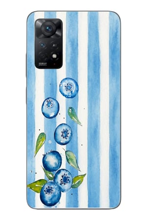 Redmi Note 11E Uyumlu Yaban Mersinleri Baskılı Silikon Kılıf