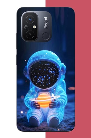 Redmi 12C Uyumlu Yıldızlı Astronot Baskılı Silikon Kılıf