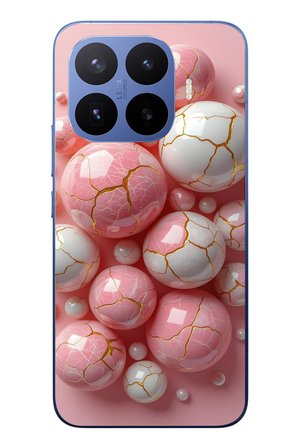 Xiaomi 17T Pro
 Uyumlu Pembe Beyaz Kırık Toplar Baskılı Silikon Kılıf
