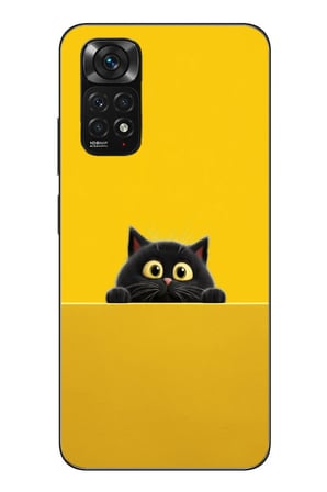 Redmi Note 11 - 11s Uyumlu Sarı Gözlü Kedi Baskılı Silikon Kılıf