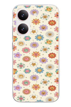 Poco X8 Pro
 Uyumlu Gülen Çiçekler Baskılı Silikon Kılıf